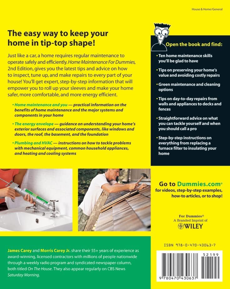 Home Maintenance For Dummies by James Carey