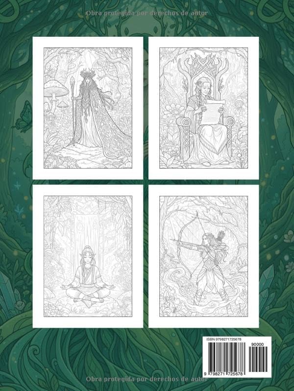 Elven Magic Coloring book: Moonlit Fantasia Series (Spanish Edition) by Selene Faye