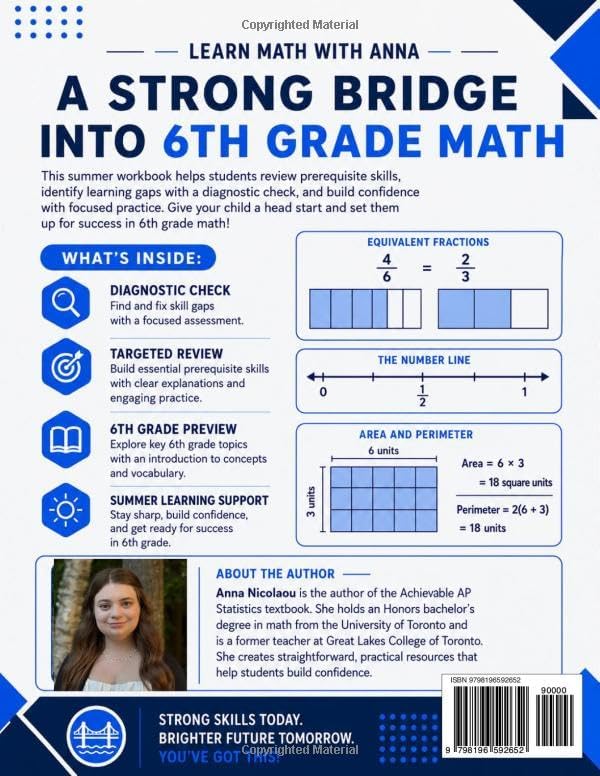 Get Ready for 6th Grade Math: A Summer Bridge Workbook: For Building Prerequisite Skills and Getting a Head Start in Math Class (Get Ready for Math Class) by Learn Math with Anna