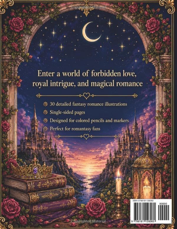 Romantasy Coloring Book: A Fantasy Romance Coloring Book for Adults by A.F. Perkins