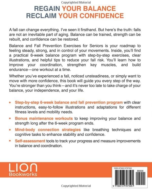 BALANCE AND FALL PREVENTION EXERCISES FOR SENIORS: Your 6-Week Program to Improve Balance, Coordination, and Stability—to Move with Confidence Every Day (Senior Exercises: Move Strong, Live Healthy) by Patrick J. Sievernich