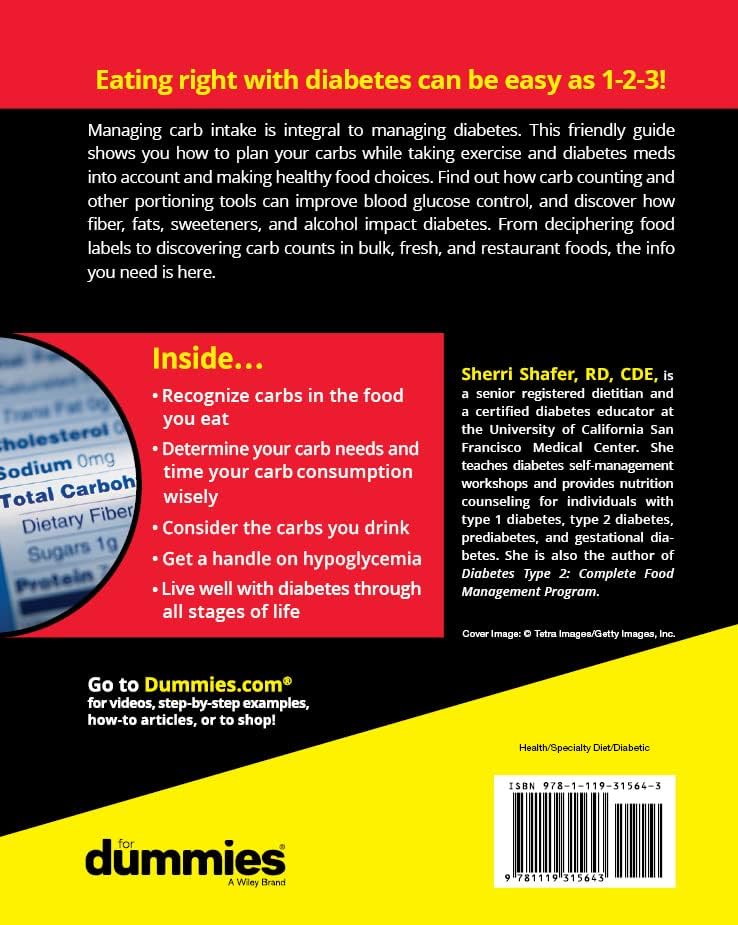 Diabetes & Carb Counting For Dummies by Sherri Shafer