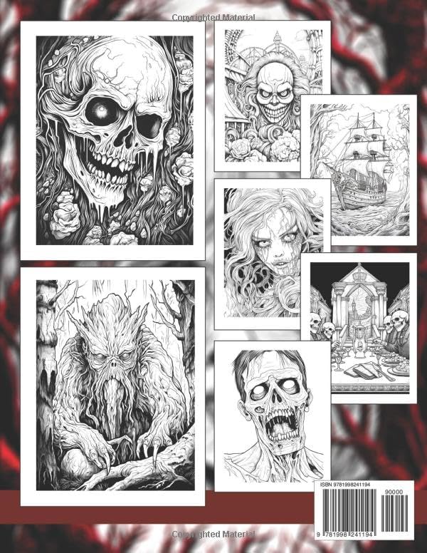 Adult Horror Coloring Book: Freaky, Scary and Terrifying Illustrations To Keep You Up At Night. 50 Unique Coloring Pages With Incredible Gory Detail, ... (Horror Coloring Books For Adults and Teens) by Relax and Color