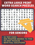 Extra Large Print Word Search Puzzles for Seniors: Easy Puzzles with Positive Words to Find, Very Big Font (32 Pt) Word Search for Seniors or Elderly by Panda Learners and Activity Books