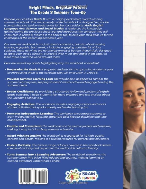 Summer Activity Playground Grade 7-8: 8 Weeks of Summer Activities - Math, ELA, Science, Reading and Social Studies by Brain Hunter Prep