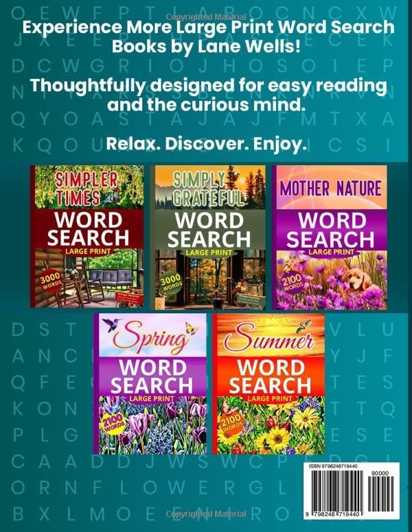 Simple Pleasures Word Search Large Print: Daily Joys Themed Puzzle Book for Adults and Seniors (Life Journeys Large Print Word Search Books) by Lane Wells