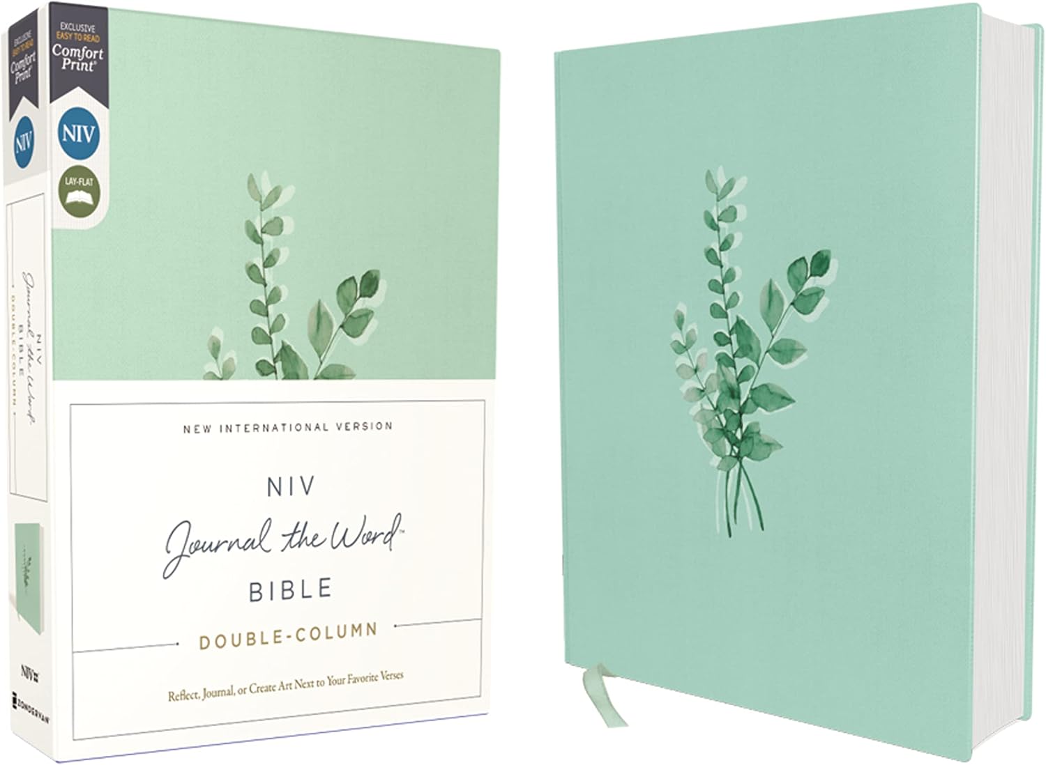 NIV, Journal the Word Bible (Perfect for Note-Taking), Double-Column, Cloth over Board, Teal, Red Letter, Comfort Print: Reflect, Take Notes, or Create Art Next to Your Favorite Verses by Zondervan