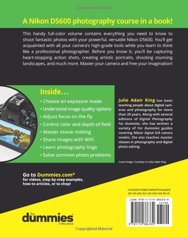 Nikon D5600 For Dummies (For Dummies (Lifestyle)) by Julie Adair King