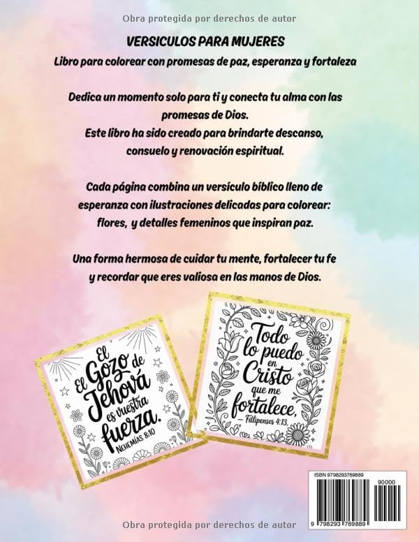 Versículos para mujeres: "Libro para colorear con promesas de paz, esperanza y fortaleza" by Lic. Yolanda Restrepo