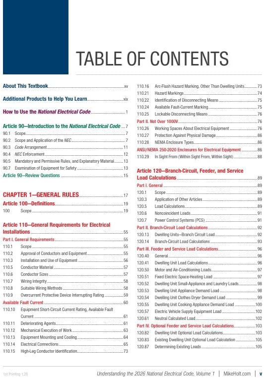 Mike Holt's Illustrated Guide to Understanding the National Electrical Code, Volume 1 Textbook, Articles 90 - 480, Electrical Exam Preparation, 2026 NEC by Mike Holt