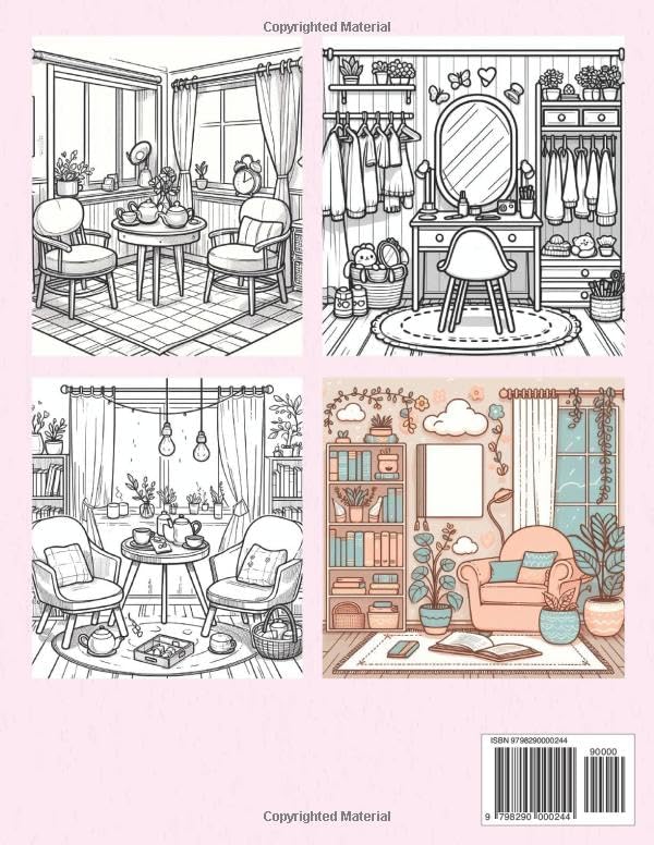 Relaxing Room Scenes: Cozy Interior Coloring Book for Adults by Nora Bloom