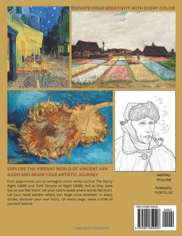 PAINTPAD Vincent Van Gogh 25 Masterpieces To Color - Volume 1 by PAINTPAD