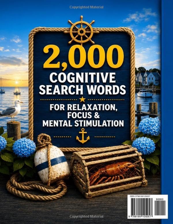LARGE PRINT EASY & RELAXING MEMORY WORD SEARCH PUZZLES FOR SENIORS: CAPE COD: 2000 COGNITIVE SEARCH WORDS FOR RELAXATION, FOCUS & MENTAOL STIMULATION by Brian R Flynn