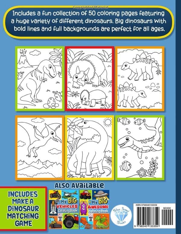 Coloring Book for Kids: Dinosaurs for Boys and Girls Ages 4-8 by BJB Publishing