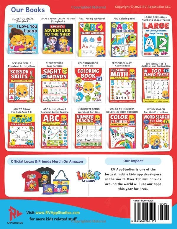 Kindergarten Math Activity Book: Addition, Subtraction, Learn to Count, Number Tracing, Money, Time, Word Problems & More | Kids Learning Activity ... Math Workbook for Kids Ages 5 to 7 by Lucas & Friends by RV AppStudios