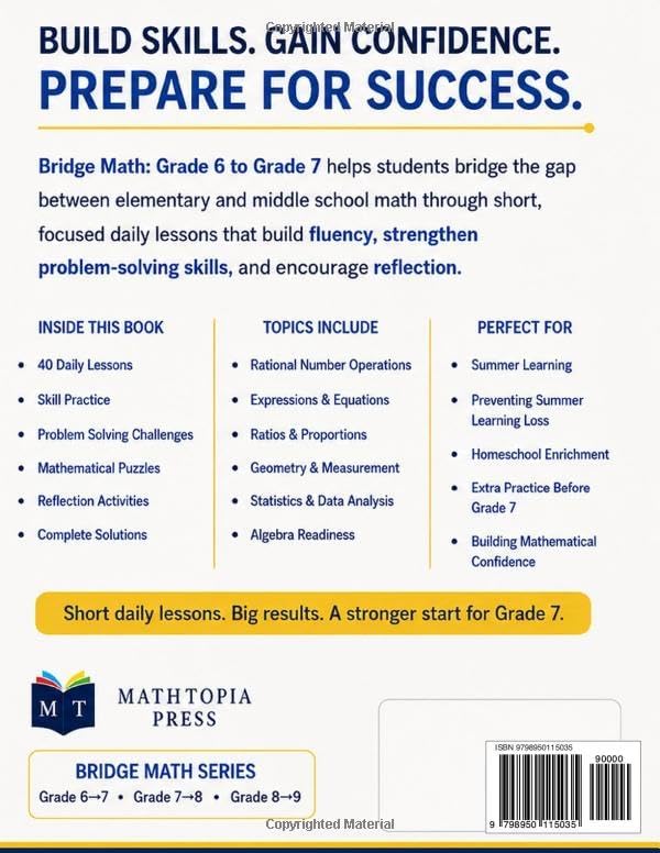 Bridge Math: Grade 6 to Grade 7: Fluency, Problem Solving, Puzzles, and Reflection by Sinan Kanbir