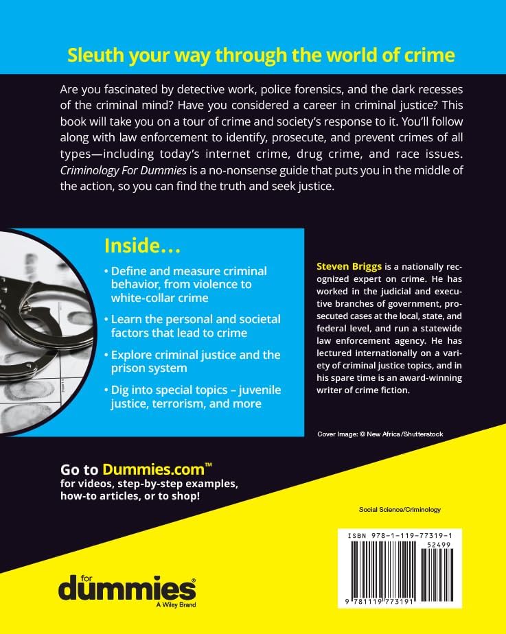Criminology For Dummies by Steven Briggs