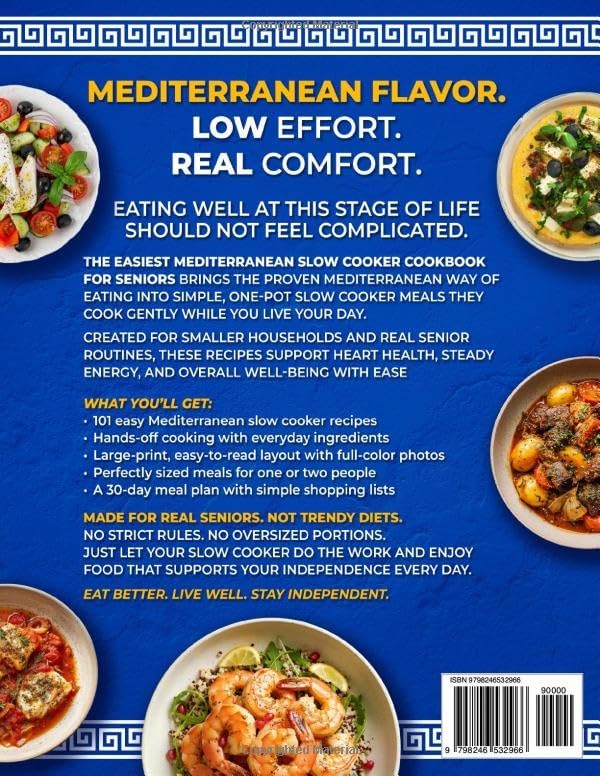 The Easiest Slow Cooker Mediterranean Diet for Seniors: 101+ Delicious One-Pot Mediterranean Meals for Heart Health, Longevity, and Healthy Weight by Gianna Moretti
