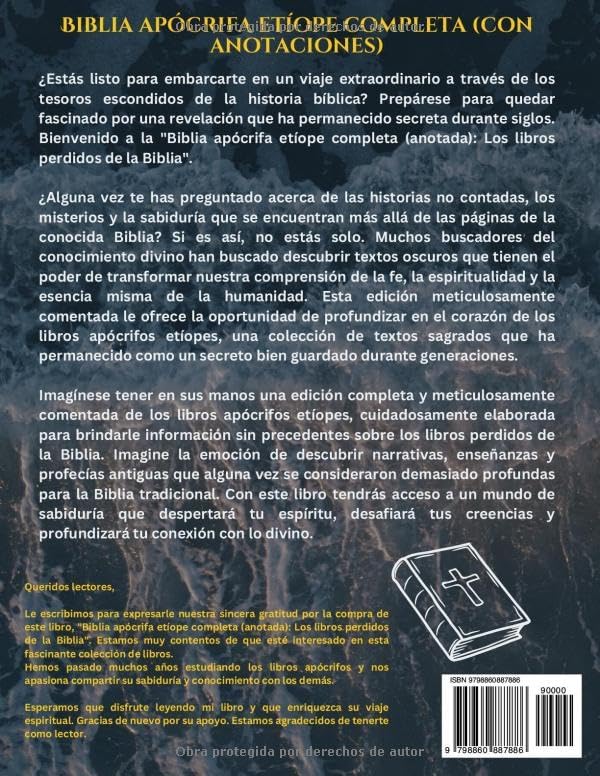 Biblia Etíope Apócrifa Completa(Anotado): Los Libros Perdidos De La Biblia (Incluyen El Libro De Enoc, Los Vigilantes, Los Gigantes, El Sirac Y Muchos Más) (Spanish Edition) by Anonymous Anonymous