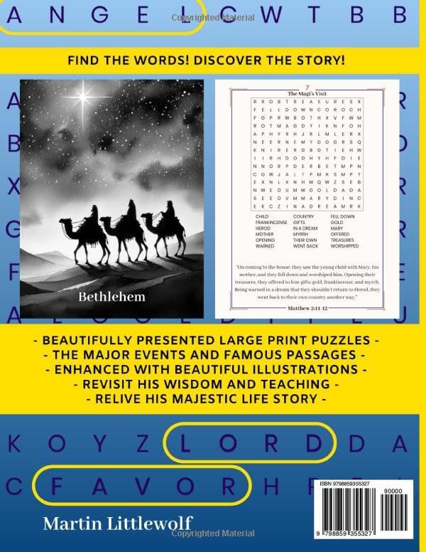 The Life of Jesus Large Print Bible Word Search: Activity Book for Adults, Seniors, and Teens with Verses from the Gospels - Find the Words! Discover the Story! by Martin Littlewolf