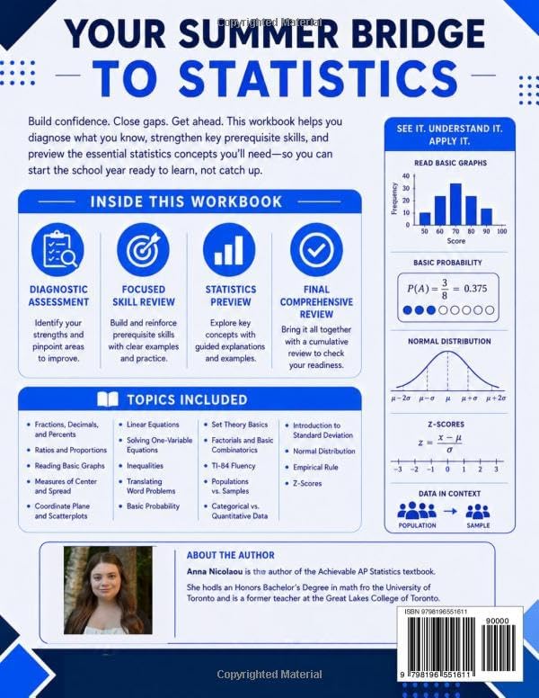 Get Ready for High School Statistics: A Summer Bridge Workbook: For Building Prerequisite Skills and Getting a Head Start in Statistics (Get Ready for Math Class) by Learn Math with Anna