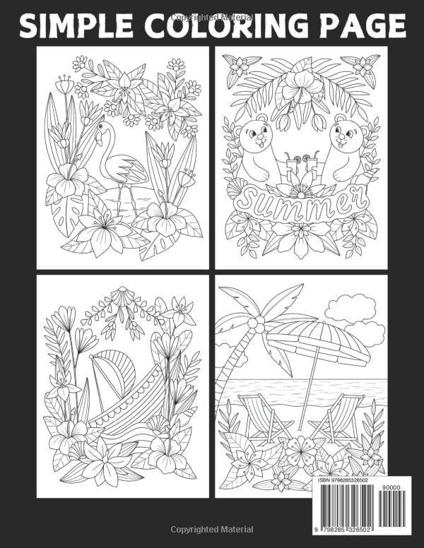 100 Pages Summer Coloring Book For Adult: 100 Pages Summer Coloring Book Featuring Large Print Summer, Flower, Beaches, Tropical Patterns, Birds And More Perfect For Gift by M Sohela Akter