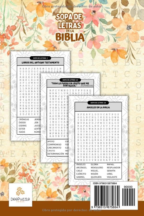 Sopa de Letras de la Biblia: Sopa de Letras en Español para Adultos, Letra Grande (Spanish Word Search for Adults Large Print) (Spanish Edition) by Deepuzzle Press