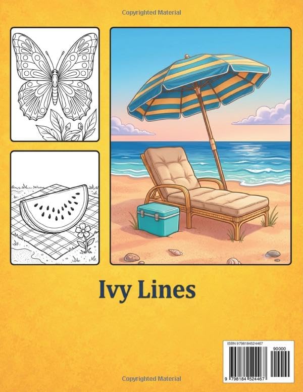 Summer Coloring Book for Seniors: Easy Designs, Large Print for Relaxation and Stress Relief by Ivy Lines