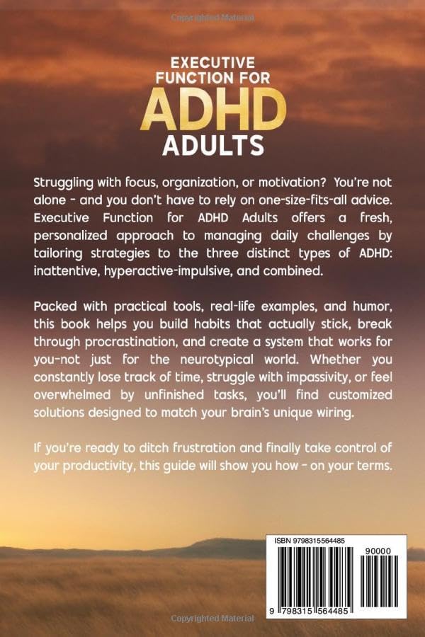 Executive Function For ADHD Adults: Personalized Strategies To Enhance Focus, Productivity and Organization by Jewel D Clifton