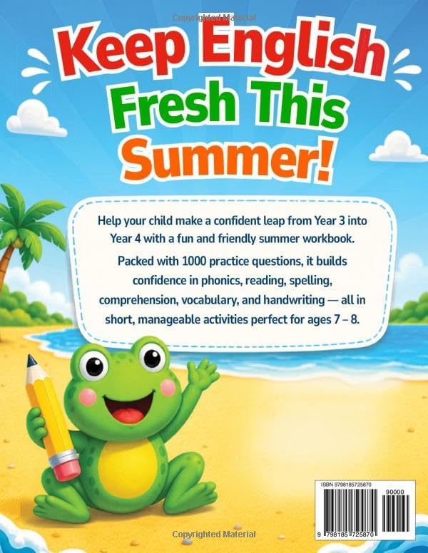 Leap into Year 4 English and Reading - Summer Workbook to Bridge Year 3 and Year 4: 1000 Reading, Writing and Grammar Activities for Ages 7-8 to Prevent the Summer Slide (Leap into Next Year Series) by Leap Into Education