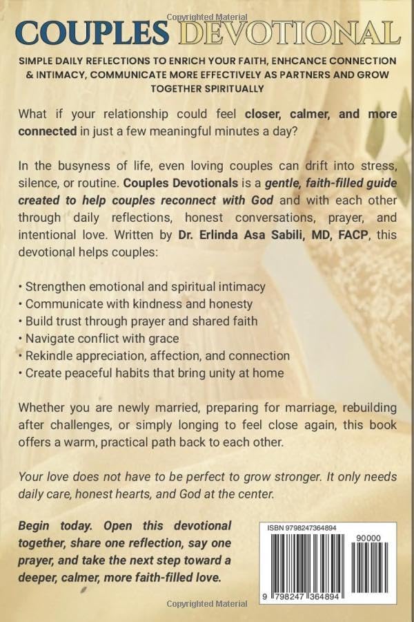 COUPLES DEVOTIONALS: Simple Daily Reflections to Enrich Your Faith, Enhance Connection & Intimacy, Communicate More Effectively as Partners and Grow Together Spiritually by Erlinda ASA Sabili