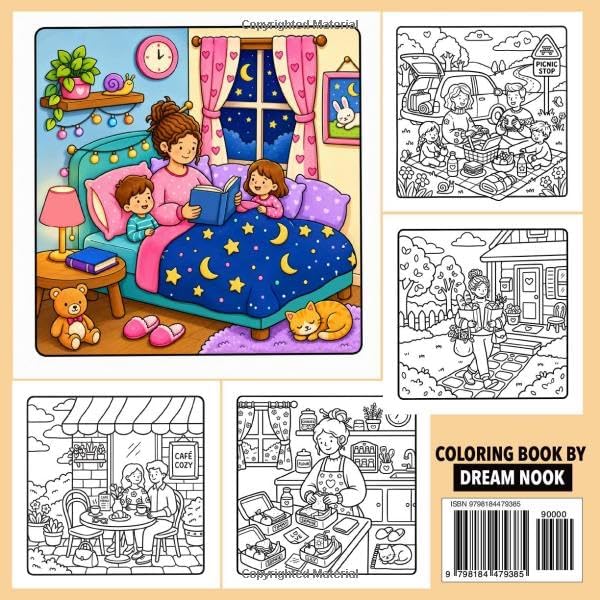 Cozy Housewife Cute and Easy Coloring Book: for Mom, Adults and Teens: Hygge-Inspired Relaxing Designs of Kitchen Scenes, Cozy Home Life, Baking, ... Bliss for Stress Relief (Cozy Homebody Life) by Dream Nook