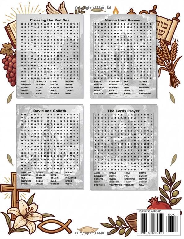 Bible Large Print Word Search: 53 Inspirational Scripture Puzzles for Seniors to Instill Faith, Hope, and Calm, with Complete Answer Keys by Pearl Hadley