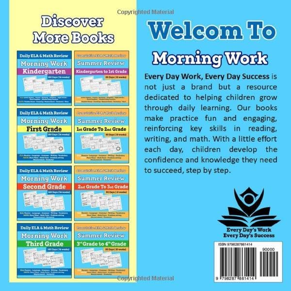 3rd Grade Morning Work: Daily ELA & Math Practice and Review: 180 Days of Practice and Engaging Exercises for Kids Ages 8–9 by Emily Garcia Printing