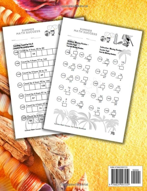 Summer Math Success: 2nd Grade Summer Math Workbook: 6 Months of Worksheets: Numeration, Counting, Telling Time, Addition and Subtraction Workbook for Kids with Answers by All_Seasons_Math Teachers Publishing