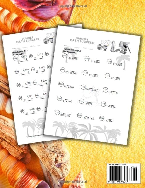 Summer Math Success: 4th Grade Summer Math Workbook: 6 Months of Worksheets: Addition, Subtraction, Multiplication and Division, Fractions, Geometry and More for Kids with Answers by All_Seasons_Math Teachers Publishing