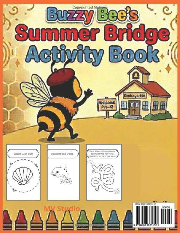 Buzzy Bee's Summer Bridge Activity Book: Preschool to Kindergarten School Readiness Learning Workbook for Kids Ages 4, 5 | Tracing, Counting, and Fine Motor Skills by MV Studio