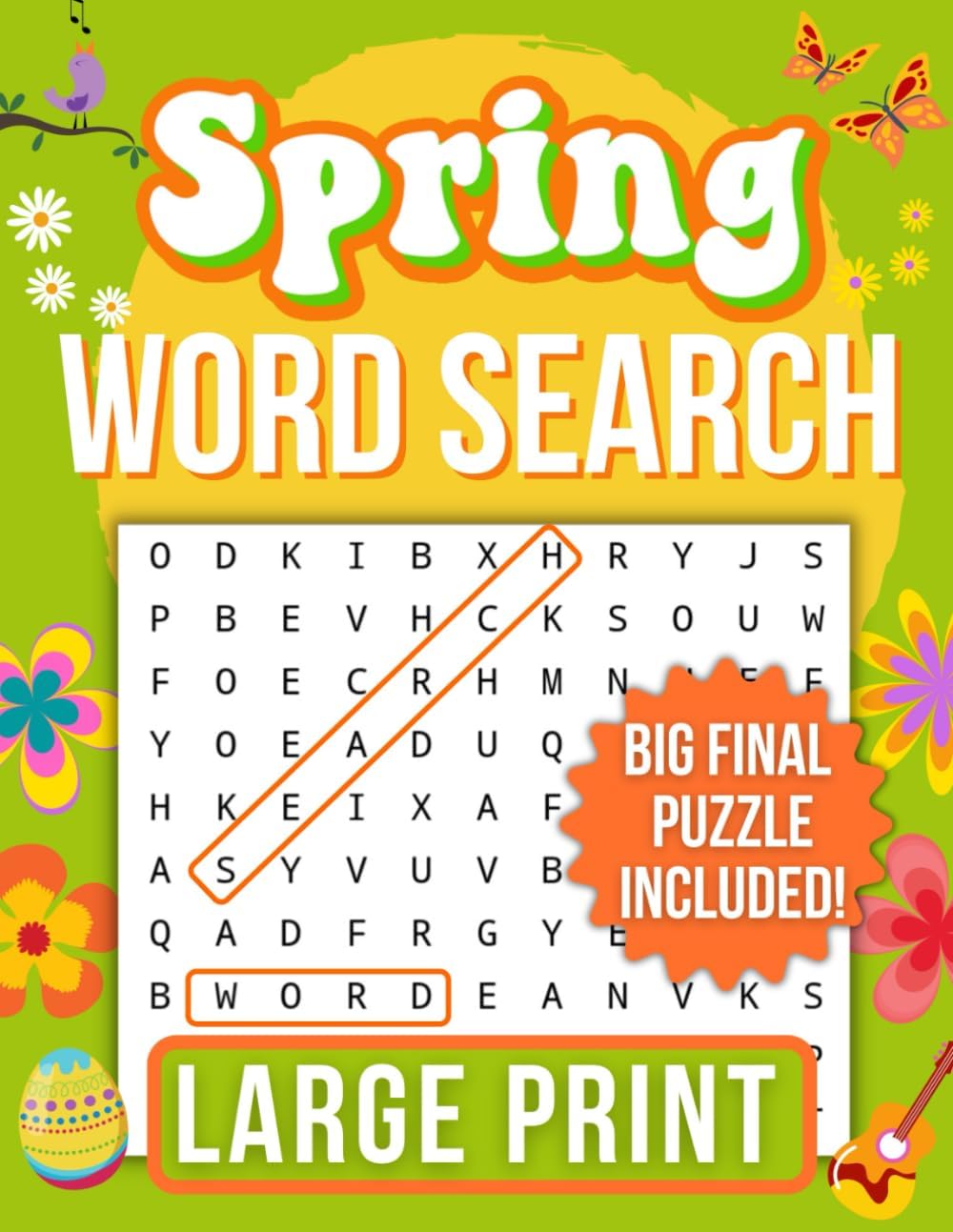 SPRING WORD SEARCH LARGE PRINT: A New Fun and Relaxing Word Search Puzzle Book for Adults and Seniors. 1700+ Words to Find for Your Pleasant Spring Days! Extra Bonus: the Big Final Puzzle! by The Brain Training