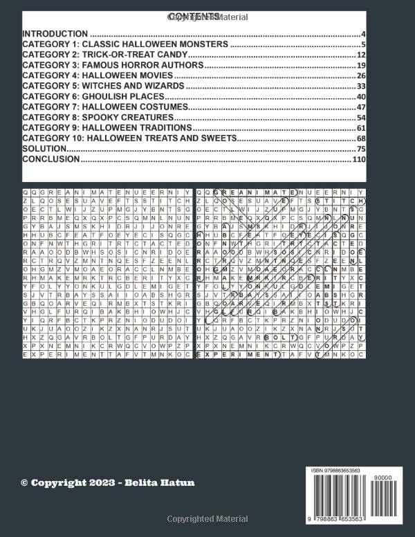 Halloween Puzzles Word Search for Adults and Seniors: Spooky Word Hunts for the Senior Generation on Halloween by Belita Hatun
