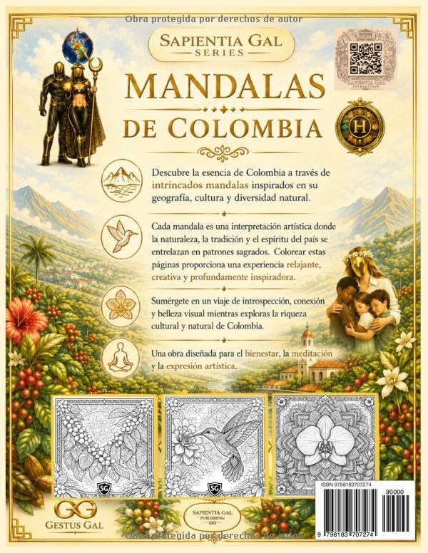Mandalas de Colombia: Libro II – Cultura y Tradición | 25 Ilustraciones para Colorear Inspiradas en la Fauna, Flora y Patrimonio Cultural de Colombia ... Gal Country Lights Series) (Spanish Edition) by Jesus Benjamin Santa Rodriguez