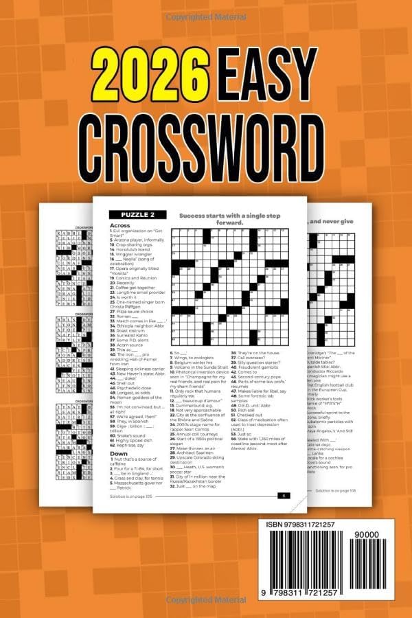 Easy Crossword Puzzle Book for Adults and Seniors with 100 Puzzles: Engaging Brain Workouts to Enhance Focus and Promote Relaxation by Rody Publishing