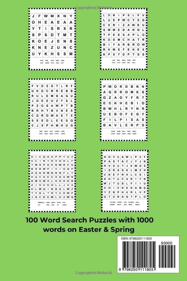 Easter Word Search for Seniors & Adults - Large Print: Springtime Relaxation & Stress Relief | Brain Games with 100 Puzzles | Spring Activities for ... Activities & Brain Games for Seniors) by Doodle Drawz