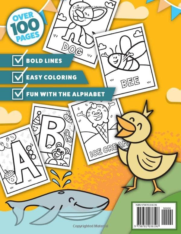 Kids Coloring Book of Animals & Things A-Z: Ages 1-5 | Over 100 Pages | For Toddlers and Preschoolers by Cobb Design