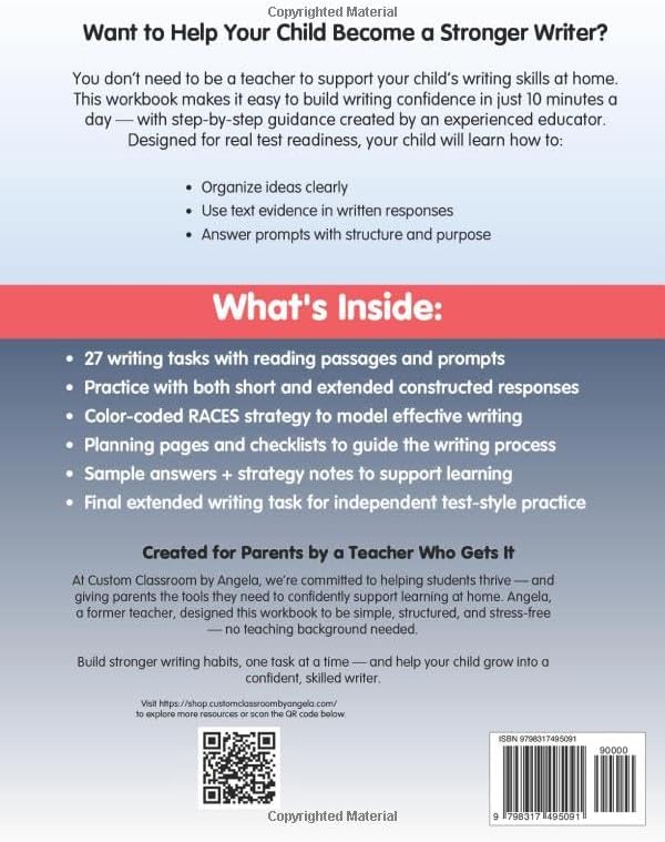 4th Grade Writing Workbook: Constructed Response Practice for Reading Comprehension, STAAR Test Prep, and Summer Learning: Practice responding to ... STAAR test prep, summer learning, and at-home by Angela Sultzer