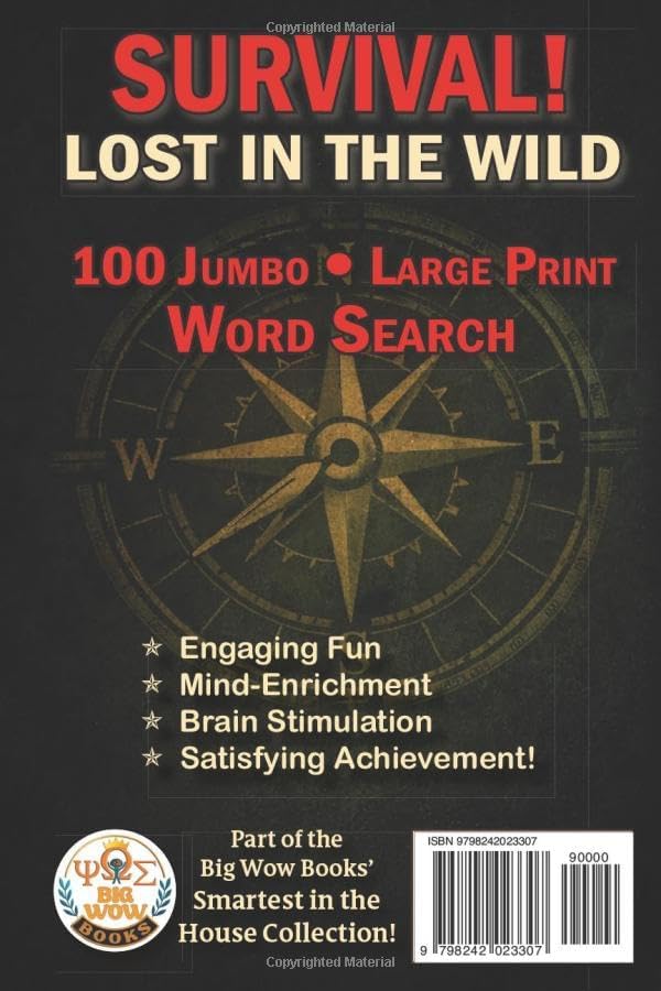 100 Jumbo Large Print Word Search Puzzles for Adults, Seniors & Teens: Survival! Lost in the Wild: Large Print Brain Games for Relaxation, Focus, Memory & Cognitive Stimulation by Mary Alexander