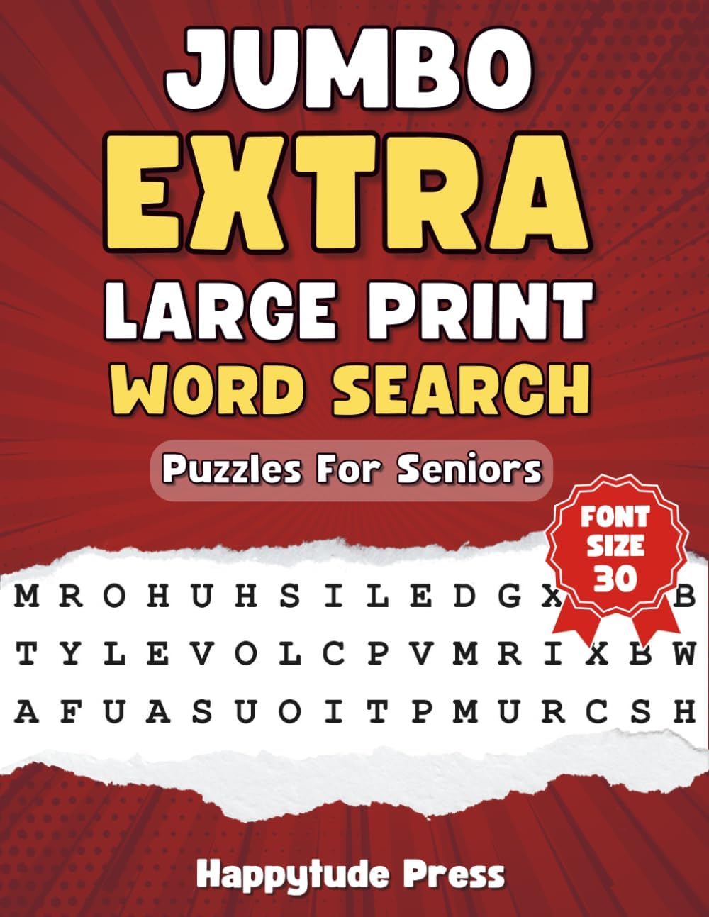 JUMBO Extra Large Print Word Search Puzzles For Seniors: Themed Word Search Book For Adults | Keep Your Brain Busy With Super Large Print & ... Games with Big Font Size to Avoid Eye Strain) by Happytude Press