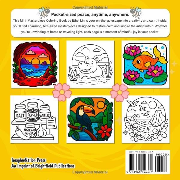 Mini-Masterpiece Coloring Book: Bold & Easy Art for All Ages – Ethel Lin (minimal art style) (Calm Focus Coloring Collection) by Ethel Lin