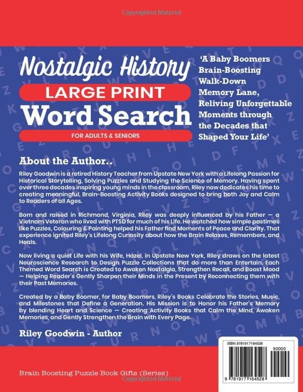 Nostalgic History Large Print Word Search for Adults & Seniors: A Baby Boomers Brain-Boosting Walk-Down Memory Lane, Reliving Unforgettable Moments that Shaped Your Life by Riley Goodwin