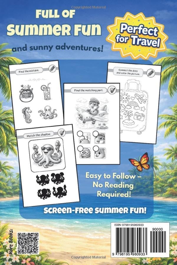 Summer Activity Book for Kids Ages 4-6 | No Reading Required: 100+ Fun Learning Activities for Preschool and Kindergarten Kids | Picture-Guided ... & More (Preschool Holiday Workbook Series) by Little Stars Creations
