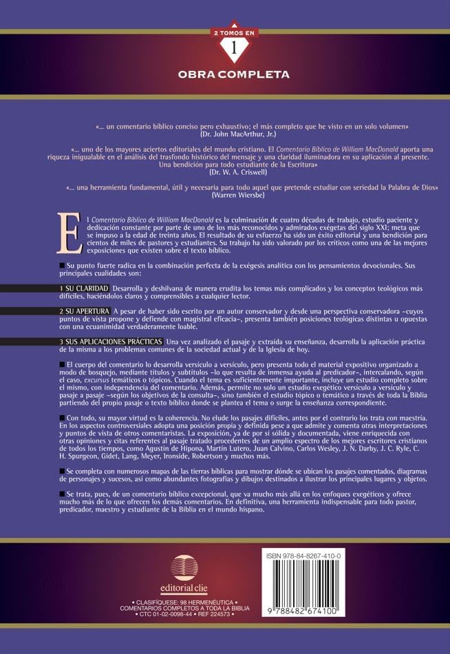 Comentario Biblico: Obra Completa (Antiguo Testamento / Nuevo Testamento) by William MacDonald